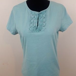 J Jill Top Size Small Green Short Sleeve Tee Shirt